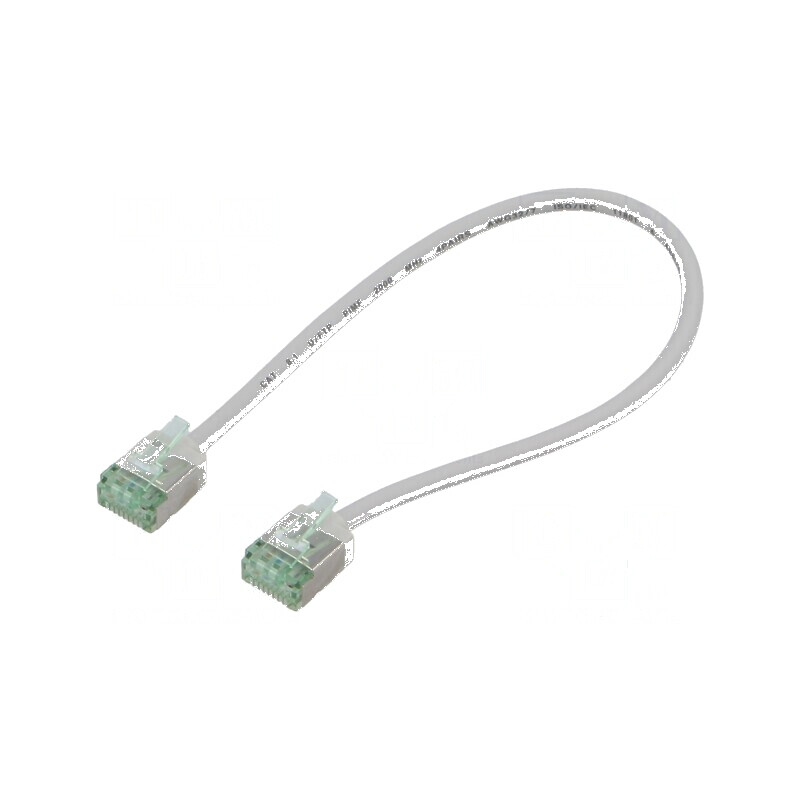 Patch cord U/FTP Cat 8.1 0,25m LSZH gri 32AWG | Electronic-mag.ro | Componente Electronice
