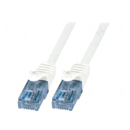 Cablul patch U/UTP 6a litat CCA PVC alb 3m 26AWG | Electronic-mag.ro | Componente Electronice