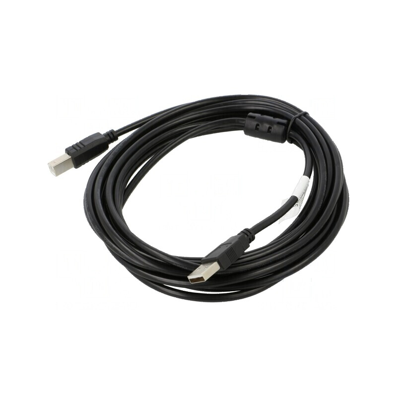 Cablu USB 2.0 A la B, 5m, negru, aurit | Electronic-mag.ro | Componente Electronice