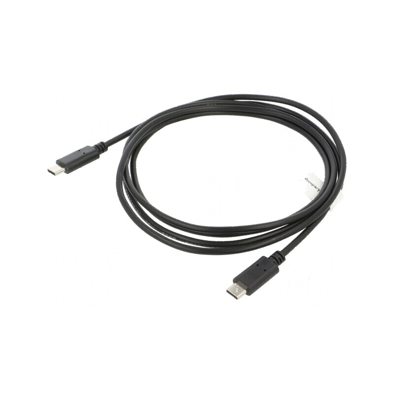 Cablu USB 2.0 USB-C 1.8m negru, mufă aurită | Electronic-mag.ro | Componente Electronice