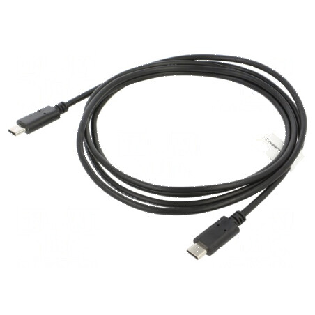 Cablu USB 2.0 USB-C 1.8m negru, mufă aurită | Electronic-mag.ro | Componente Electronice