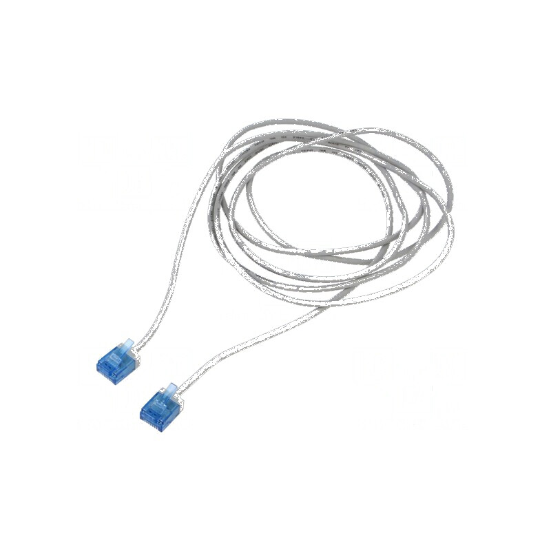 Cablul patch U/UTP 6a 2m LSZH gri 32AWG aurit | Electronic-mag.ro | Componente Electronice