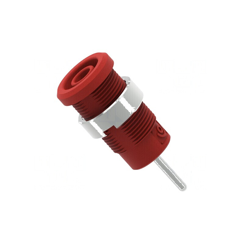 Conector banană 4mm soclu 36A 1kV roşu nichelat cu izolaţie | Electronic-mag.ro | Componente Electronice