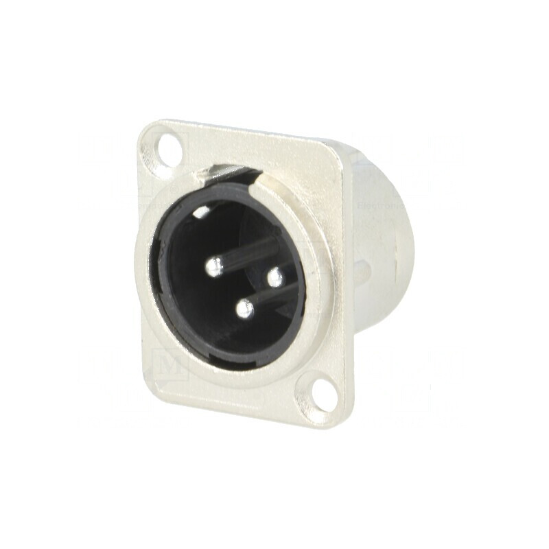 Conector XLR soclu tată PIN 3 lipire aurit din argint metal | Electronic-mag.ro | Componente Electronice