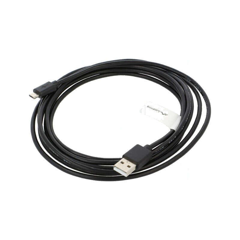 Cablu USB 2.0 A la micro B aurit 3m negru | Electronic-mag.ro | Componente Electronice
