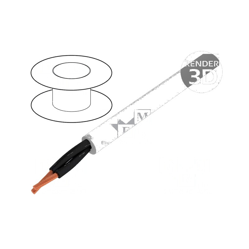 Cablu JZ-500-PUR 2x0,5mm² neecranat 300V 500V cu litat gri | Electronic-mag.ro | Componente Electronice