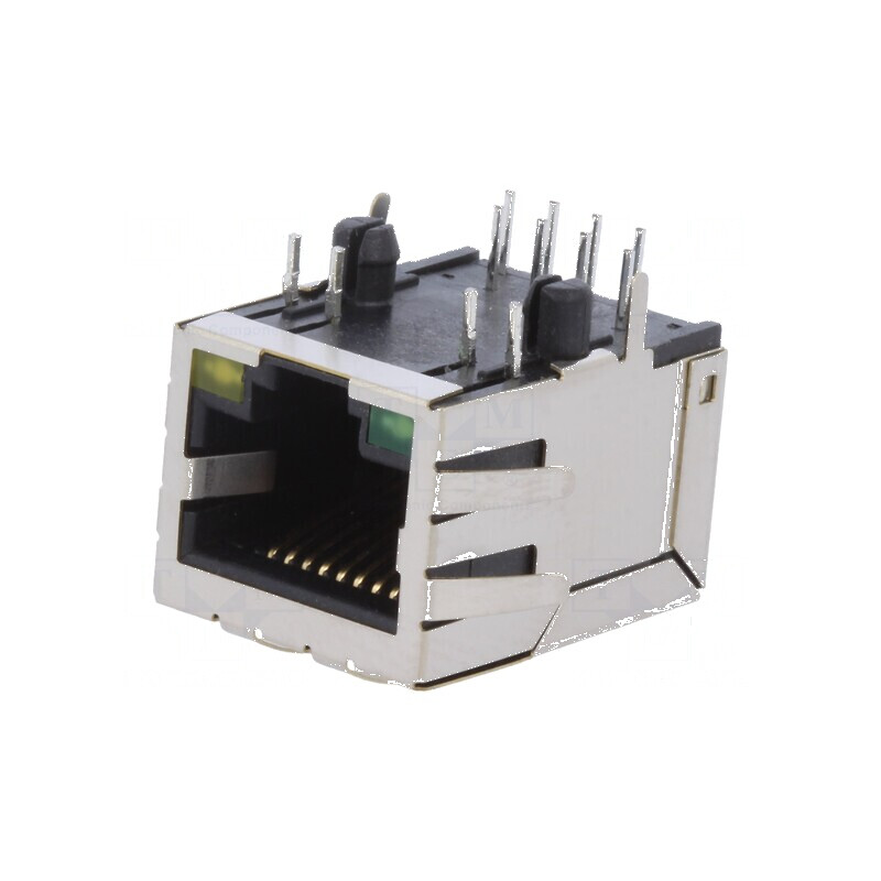 Conector RJ45 ecranat Cat 5e 8p8c THT | Electronic-mag.ro | Componente Electronice