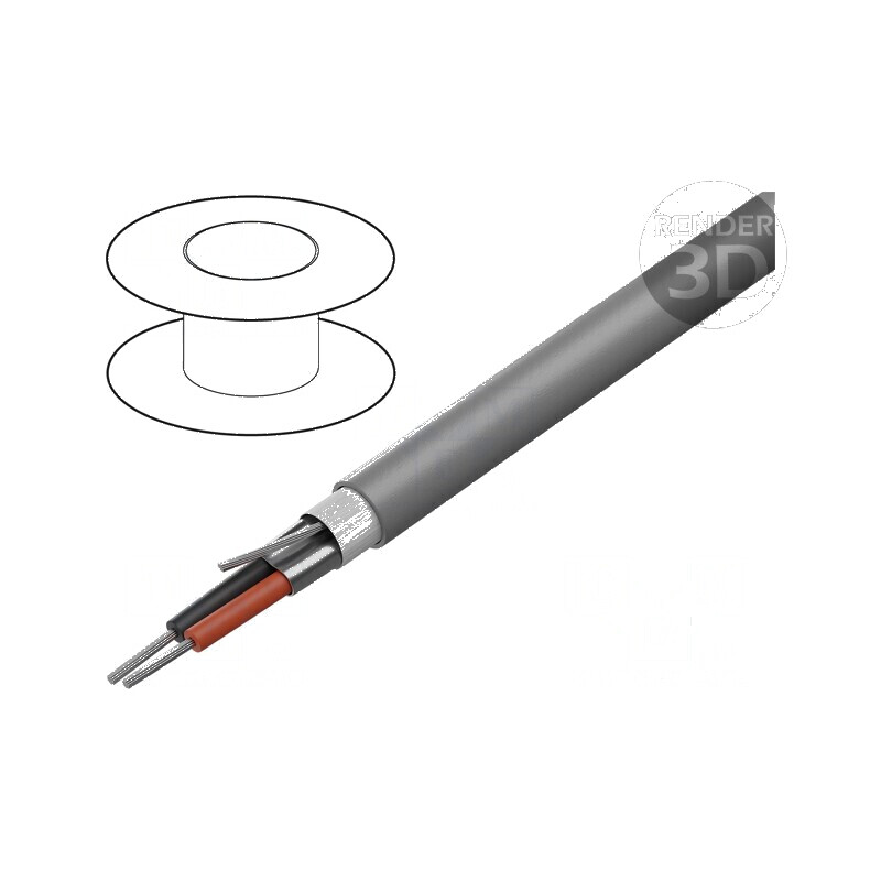 Cablu ecranat 2x20AWG folie Al-PET PVC gri 300V 305m CPR Eca | Electronic-mag.ro | Componente Electronice