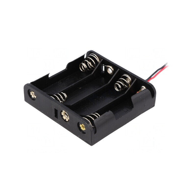 Suport baterii AA R6 cu 4 locuri și cabluri 150mm | Electronic-mag.ro | Componente Electronice