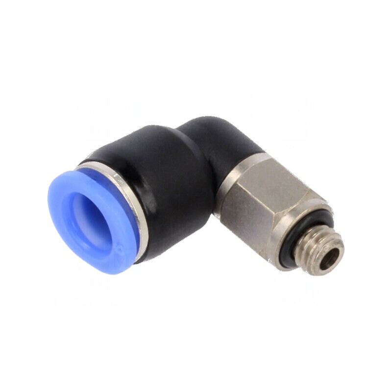 Racord push-in unghi 0,95-10bar alamă nichelată și plastic | Electronic-mag.ro | Componente Electronice