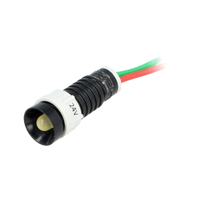 Lampă LED concav galbenă 24VDC 24VAC Ø11mm IP40 | Electronic-mag.ro | Componente Electronice