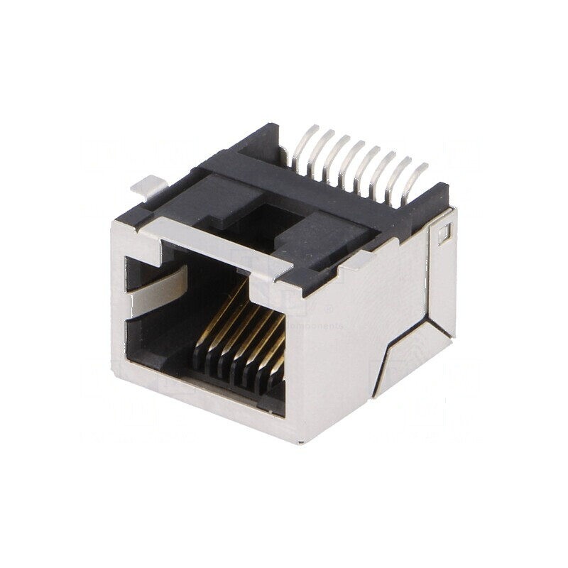 Conector RJ45 ecranat aurit 8p8c SMT | Electronic-mag.ro | Componente Electronice