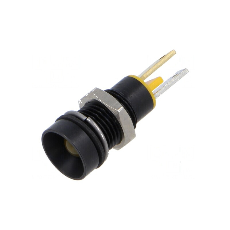 Lampă LED concav galbenă 2,1VDC Ø8mm din plastic | Electronic-mag.ro | Componente Electronice