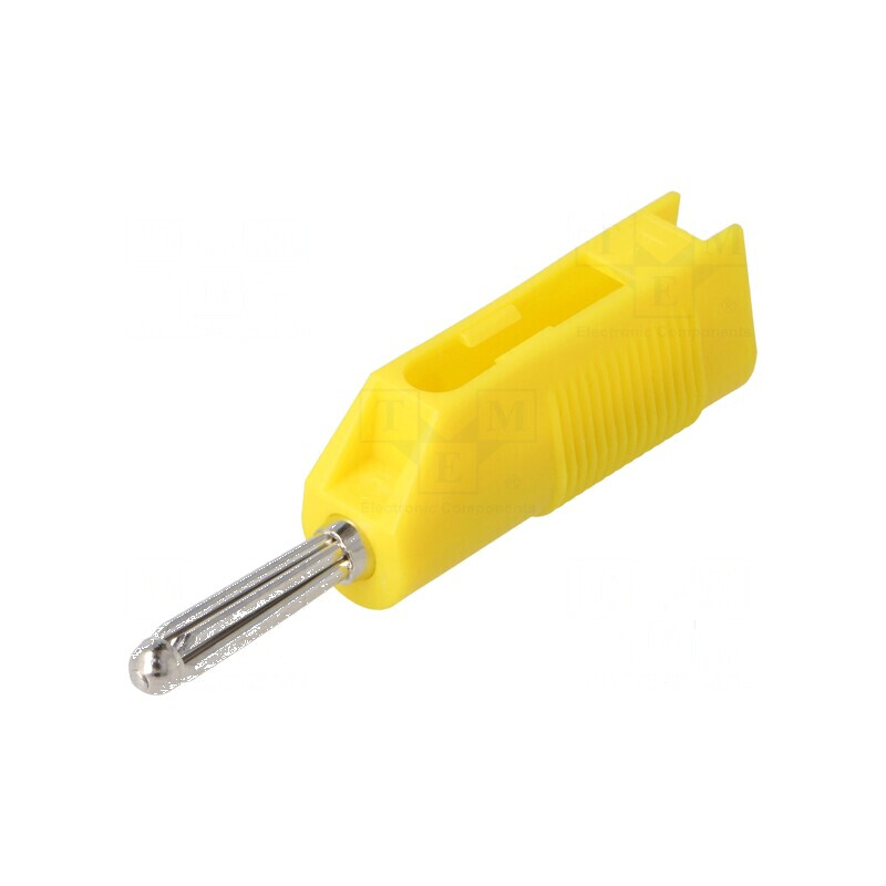 Conector banană 4mm 30A 33VAC 60VDC galben 2,5mm2 | Electronic-mag.ro | Componente Electronice