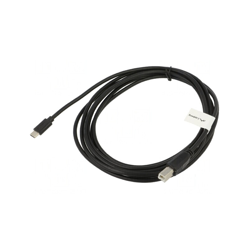 Cablu USB 2.0 USB B la USB C 3m negru aurit Fire: Cu | Electronic-mag.ro | Componente Electronice