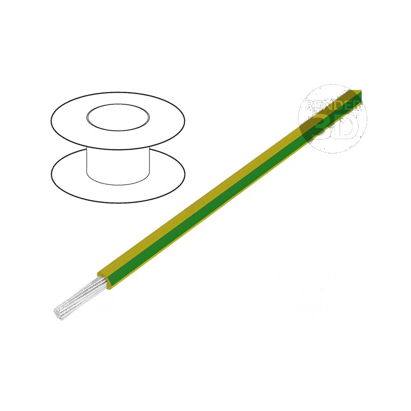 Cablu litat 16AWG PVC galben-verde 600V 30m 1x16AWG | Electronic-mag.ro | Componente Electronice