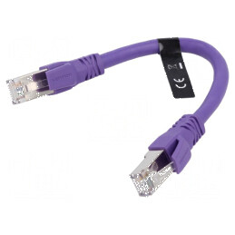 Cablu Patch S/FTP 6a OFC PVC Violet 0,3m 26AWG | Electronic-mag.ro | Componente Electronice