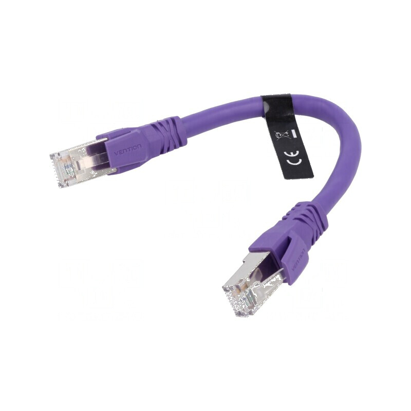 Cablu Patch S/FTP 6a OFC PVC Violet 0,3m 26AWG | Electronic-mag.ro | Componente Electronice