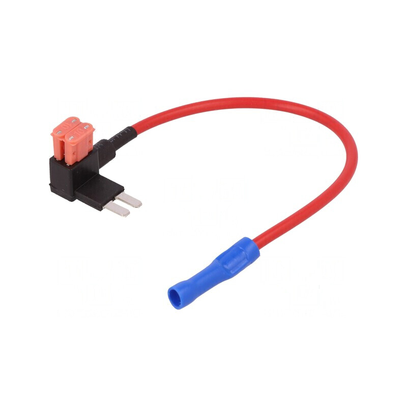 Splitter auto micro 10A cu 2 siguranţe micro 1mm² - Culoare roşu | Electronic-mag.ro | Componente Electronice