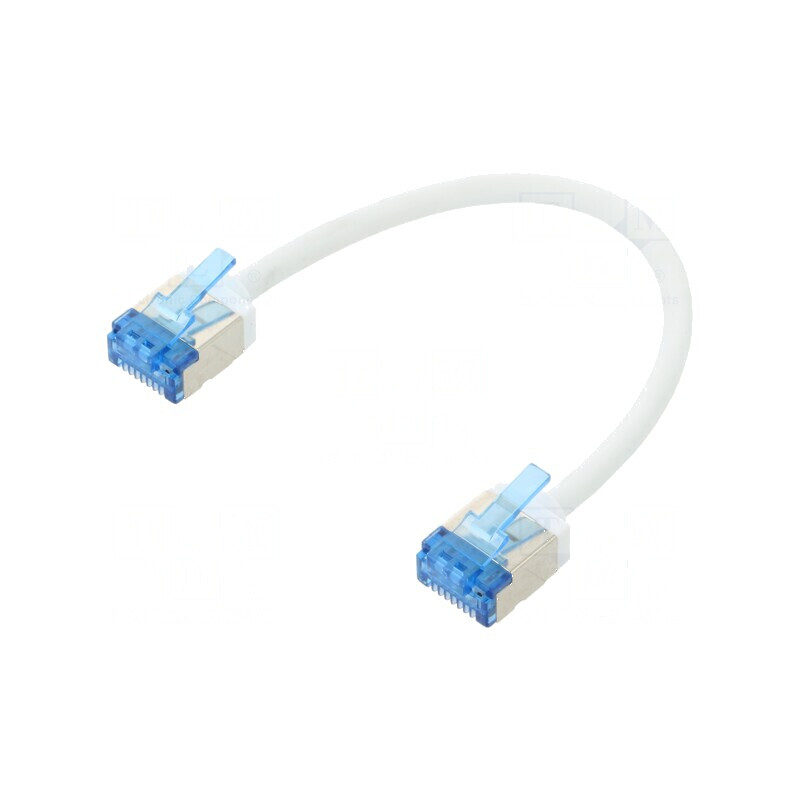 Patch cord U/FTP 6a 0,15m alb LSZH 32AWG | Electronic-mag.ro | Componente Electronice
