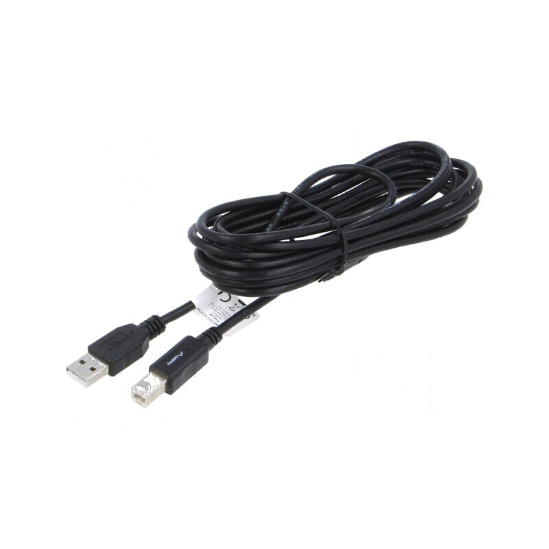 Cablu USB 2.0 A la B, 1.8m, negru, aurit | Electronic-mag.ro | Componente Electronice
