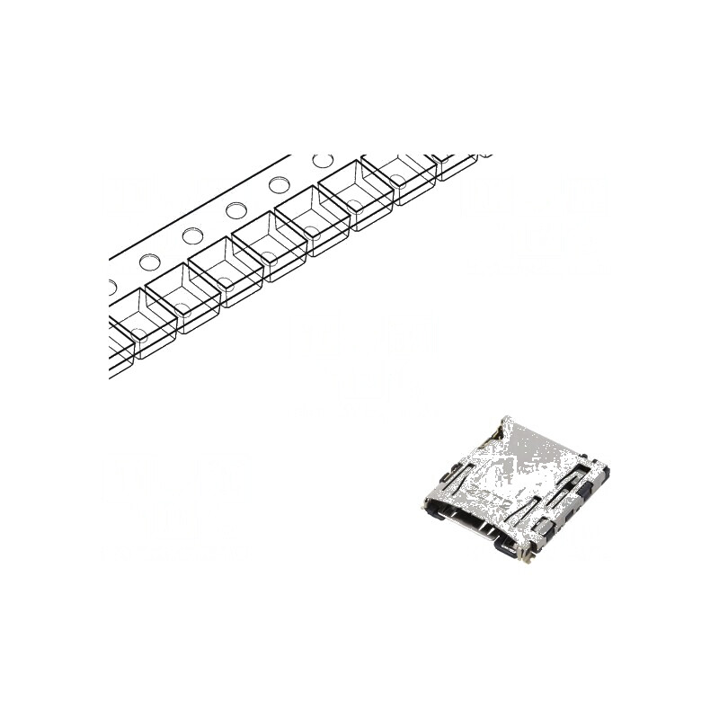 Conector microSD push-push pentru montare pe placa superioară | Electronic-mag.ro | Componente Electronice