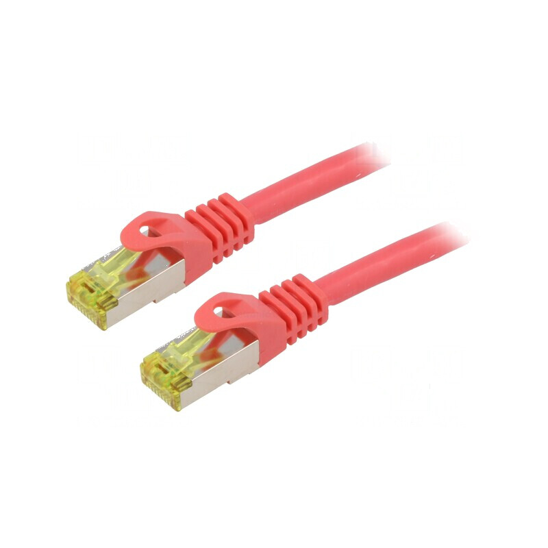 Patch cord S/FTP 6a 1,5m LSZH roşu 27AWG | Electronic-mag.ro | Componente Electronice