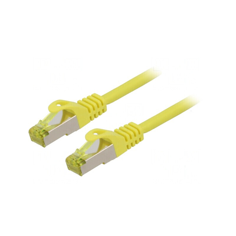 Patch cord S/FTP 6a 1,5m galben LSZH 27AWG | Electronic-mag.ro | Componente Electronice