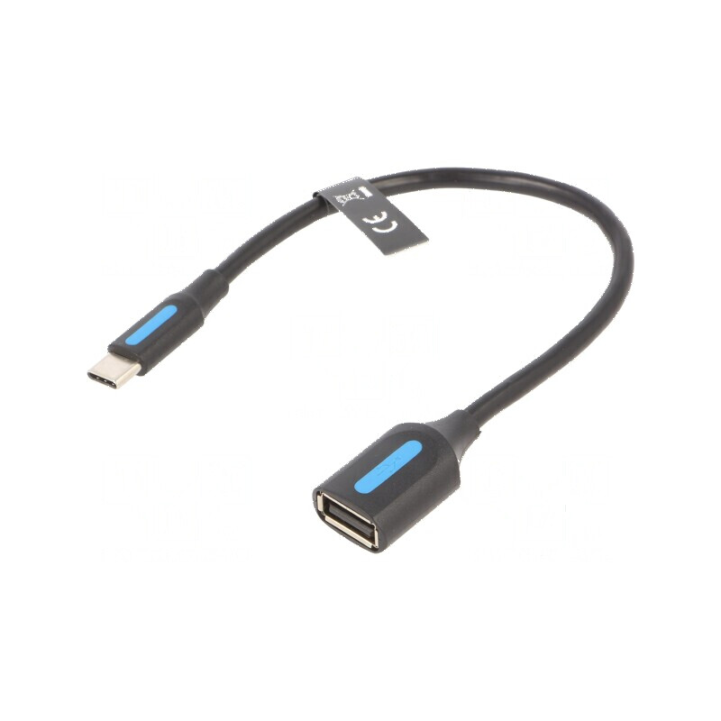 Cablu USB 2.0 A la C 0,15m negru | Electronic-mag.ro | Componente Electronice