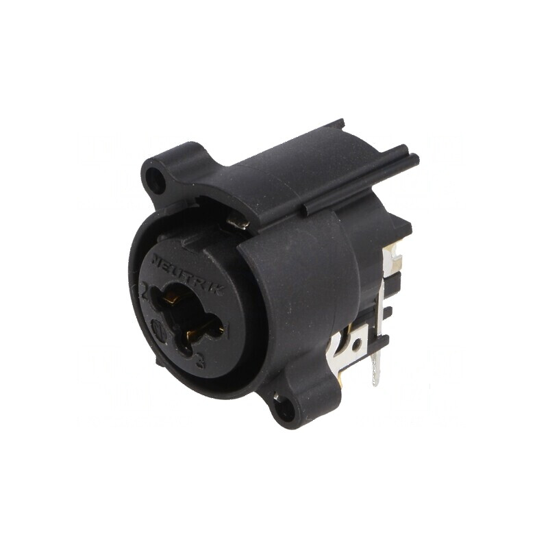 Conector Jack 6,3mm XLR soclu mamă unghi 90° THT 3A | Electronic-mag.ro | Componente Electronice