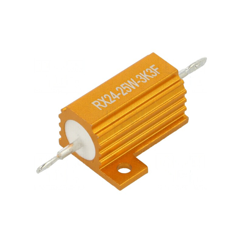Rezistor bobinat cu radiator 3,3kΩ 25W ±1% 30ppm/°C pentru lipit | Electronic-mag.ro | Componente Electronice