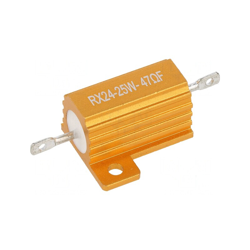 Rezistor bobinat 47Ω 25W ±1% 50ppm/°C cu radiator pentru lipit | Electronic-mag.ro | Componente Electronice