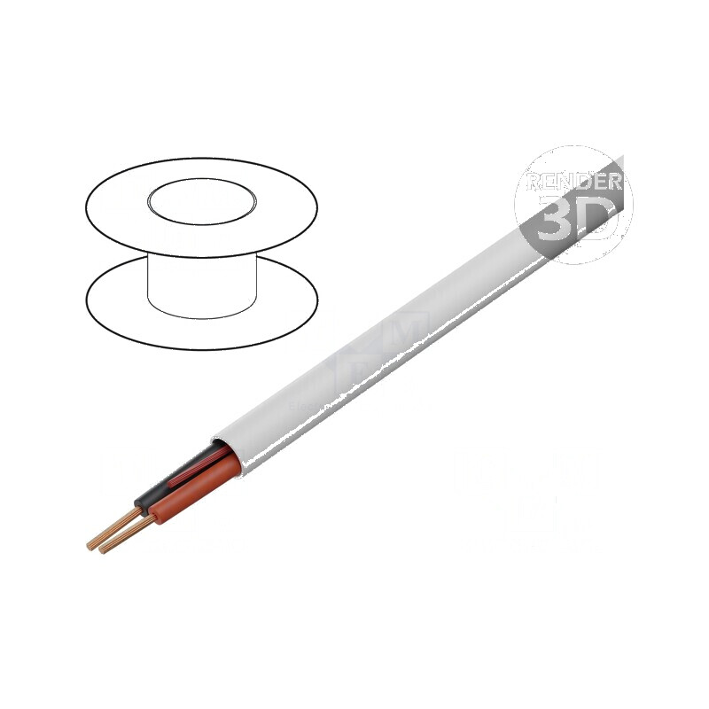Cablu electric 2x18AWG neecranat 300V 305m alb CPR Eca | Electronic-mag.ro | Componente Electronice