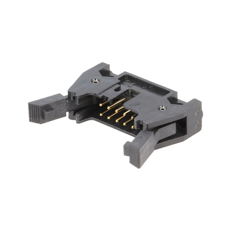 Conector IDC soclu tată 10 PIN drept cu ejector lung THT | Electronic-mag.ro | Componente Electronice