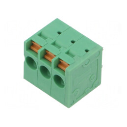 Regletă de conexiuni 5mm pentru PCB cu 3 piste și buton | Electronic-mag.ro | Componente Electronice