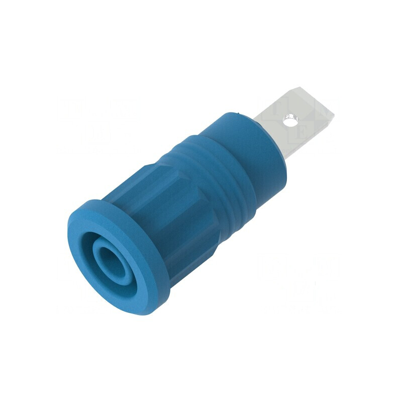 Conector banană 4mm soclu 36A 1kV albastră nichelat | Electronic-mag.ro | Componente Electronice