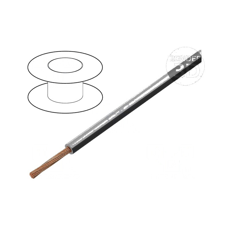Cablu FLRY-B 1x0,75mm2 litat Cu PVC gri-negru 60V Clasa 5 | Electronic-mag.ro | Componente Electronice