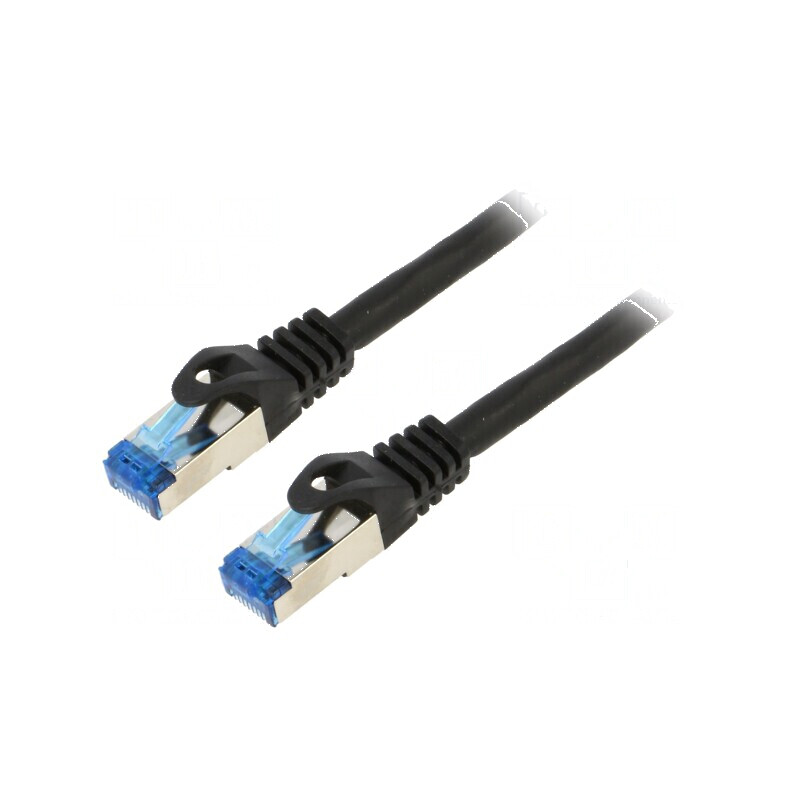 Cabluri patch S/FTP 6a CCA LSZH negru 2m 26AWG | Electronic-mag.ro | Componente Electronice