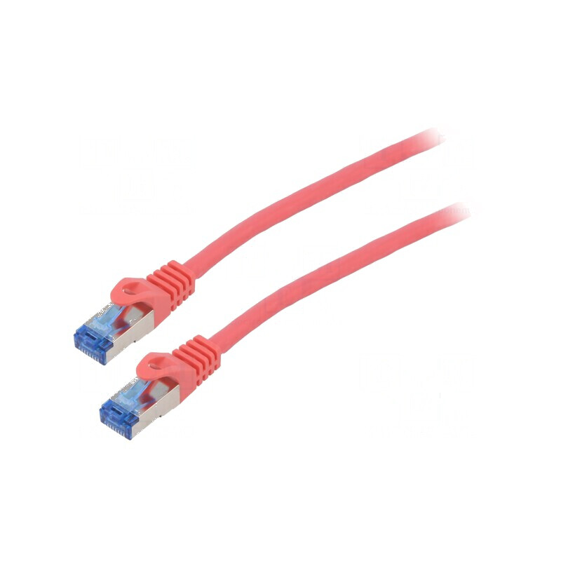 Cabluri patch S/FTP 6a CCA LSZH roșu 2m 26AWG | Electronic-mag.ro | Componente Electronice