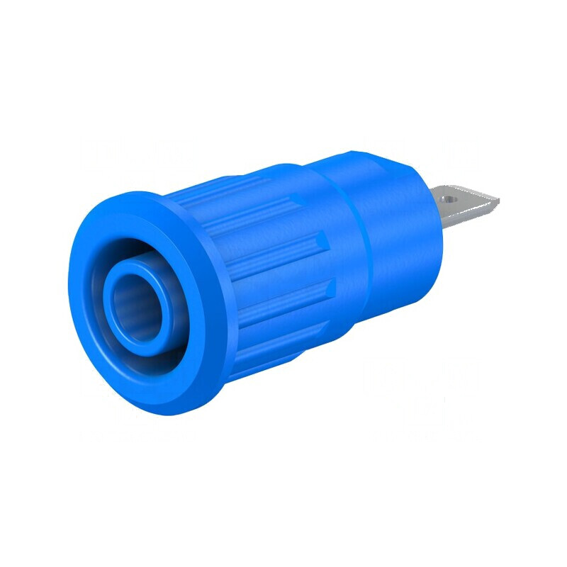 Conector banană 4mm soclu 24A 1kV Ø12,2mm albastru | Electronic-mag.ro | Componente Electronice