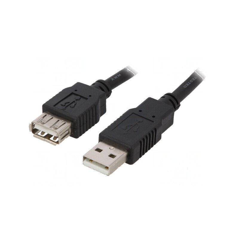 Cablu USB 2.0 A-A 1,8m negru CCA | Electronic-mag.ro | Componente Electronice