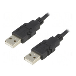 Cablu USB 2.0 A-A 1m negru | Electronic-mag.ro | Componente Electronice