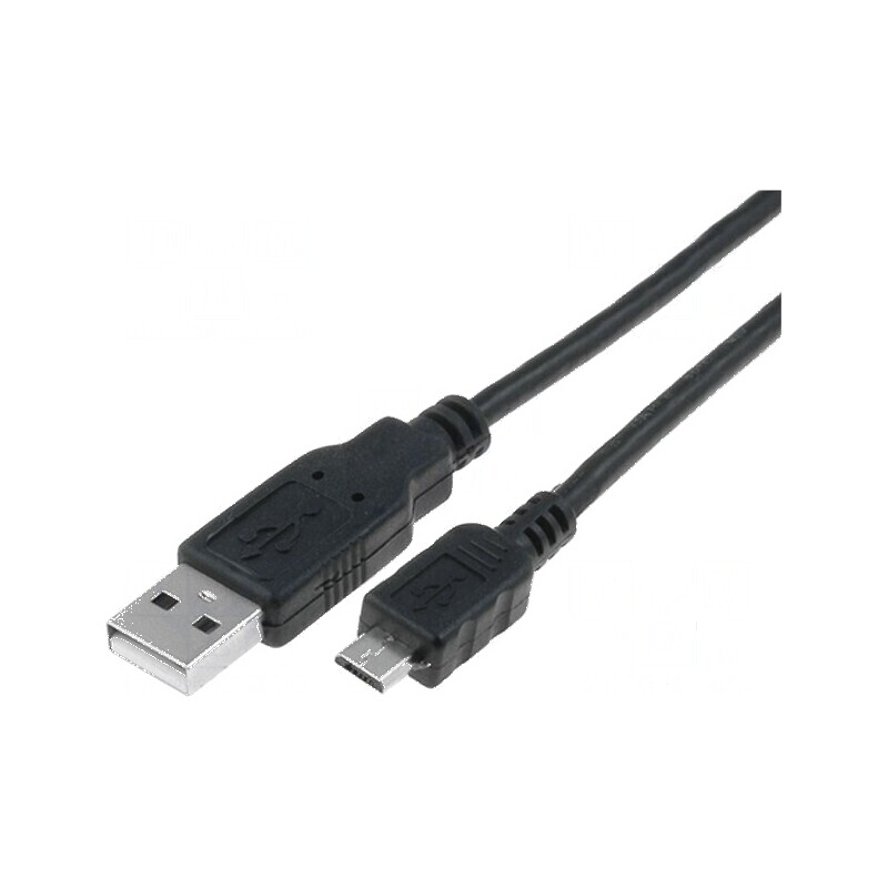 Cablu USB 2.0 A la Micro B 1,5m Negru PVC | Electronic-mag.ro | Componente Electronice