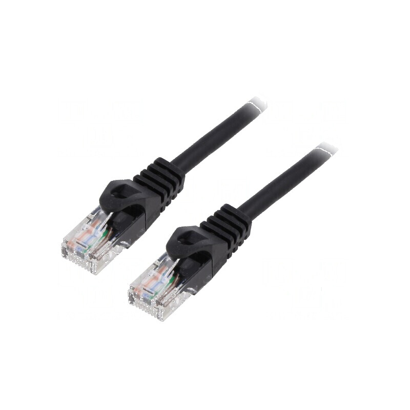 Cablul de rețea Patch cord U/UTP 5e 5m 26AWG CCA PVC negru | Electronic-mag.ro | Componente Electronice
