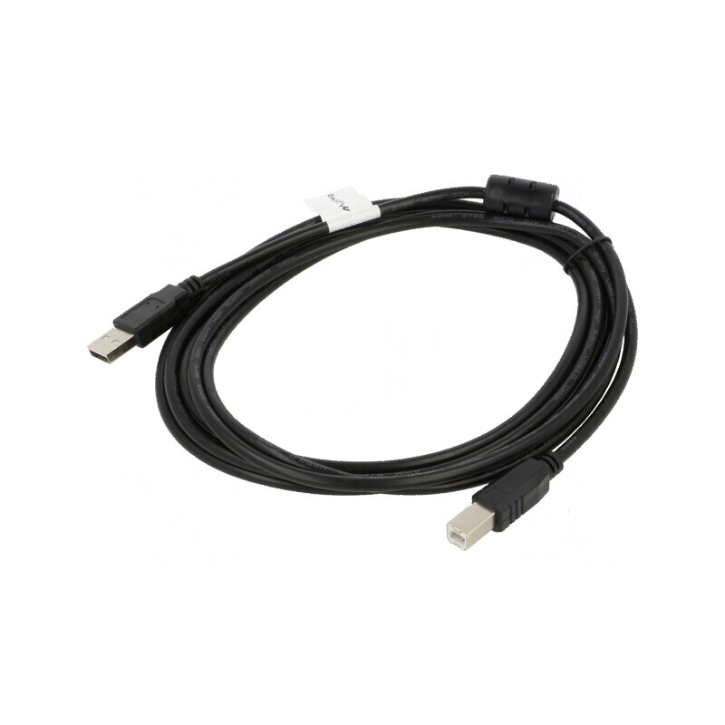 Cablu USB 2.0 A la B, 3m, negru, mufă aurită | Electronic-mag.ro | Componente Electronice