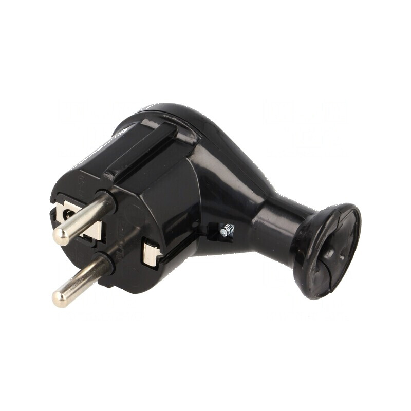 Conector alimentare AC 2P PE 230VAC 16A negru | Electronic-mag.ro | Componente Electronice