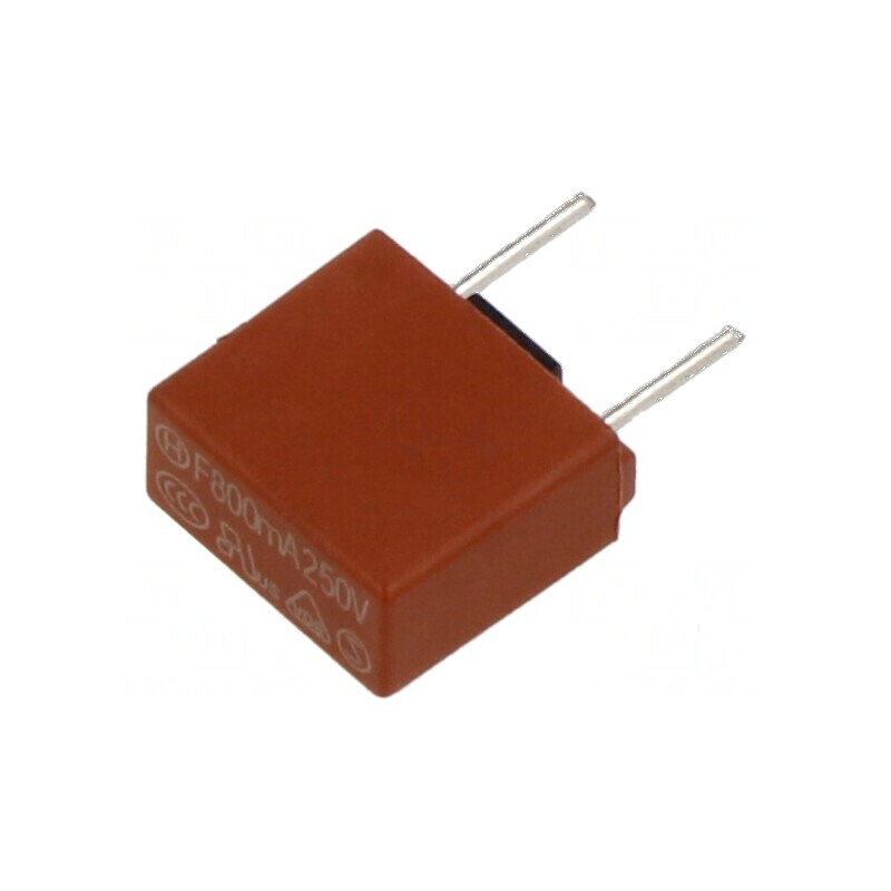Siguranţă 800mA 250VAC THT cu suporturi TR5 5,08mm | Electronic-mag.ro | Componente Electronice