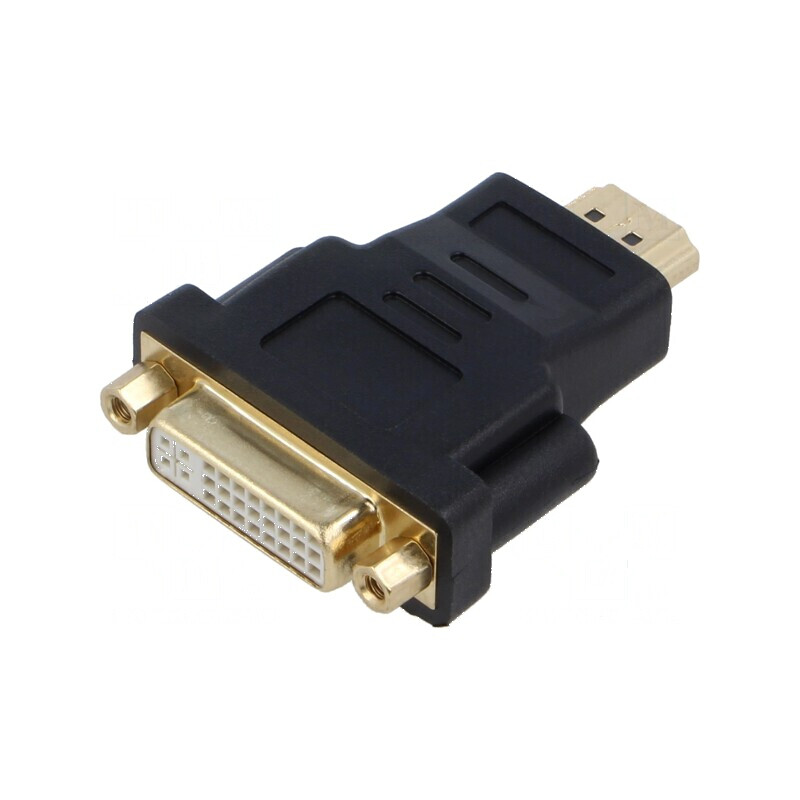 Adaptor DVI-I soclu la HDMI mufă neagră, carcasa ABS | Electronic-mag.ro | Componente Electronice