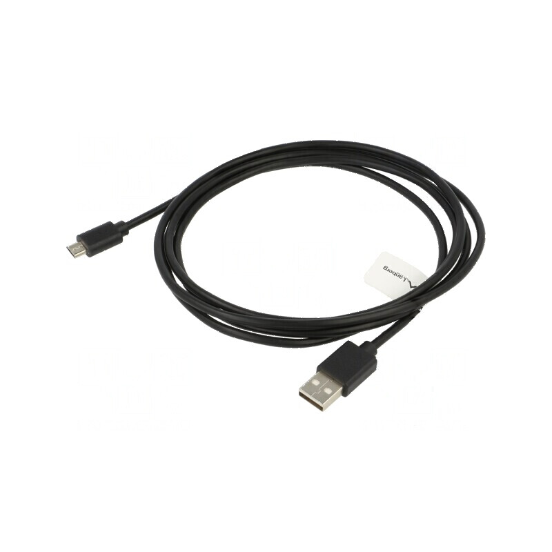 Cablu USB 2.0 A la micro B aurit 1,8m negru | Electronic-mag.ro | Componente Electronice