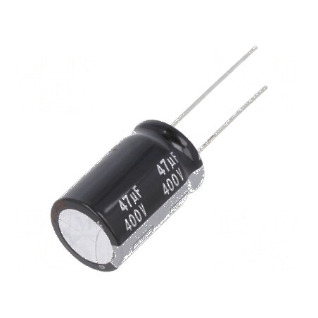 Condensator electrolitic THT 47uF 400VDC Ø16x25mm ±20% | Electronic-mag.ro | Componente Electronice